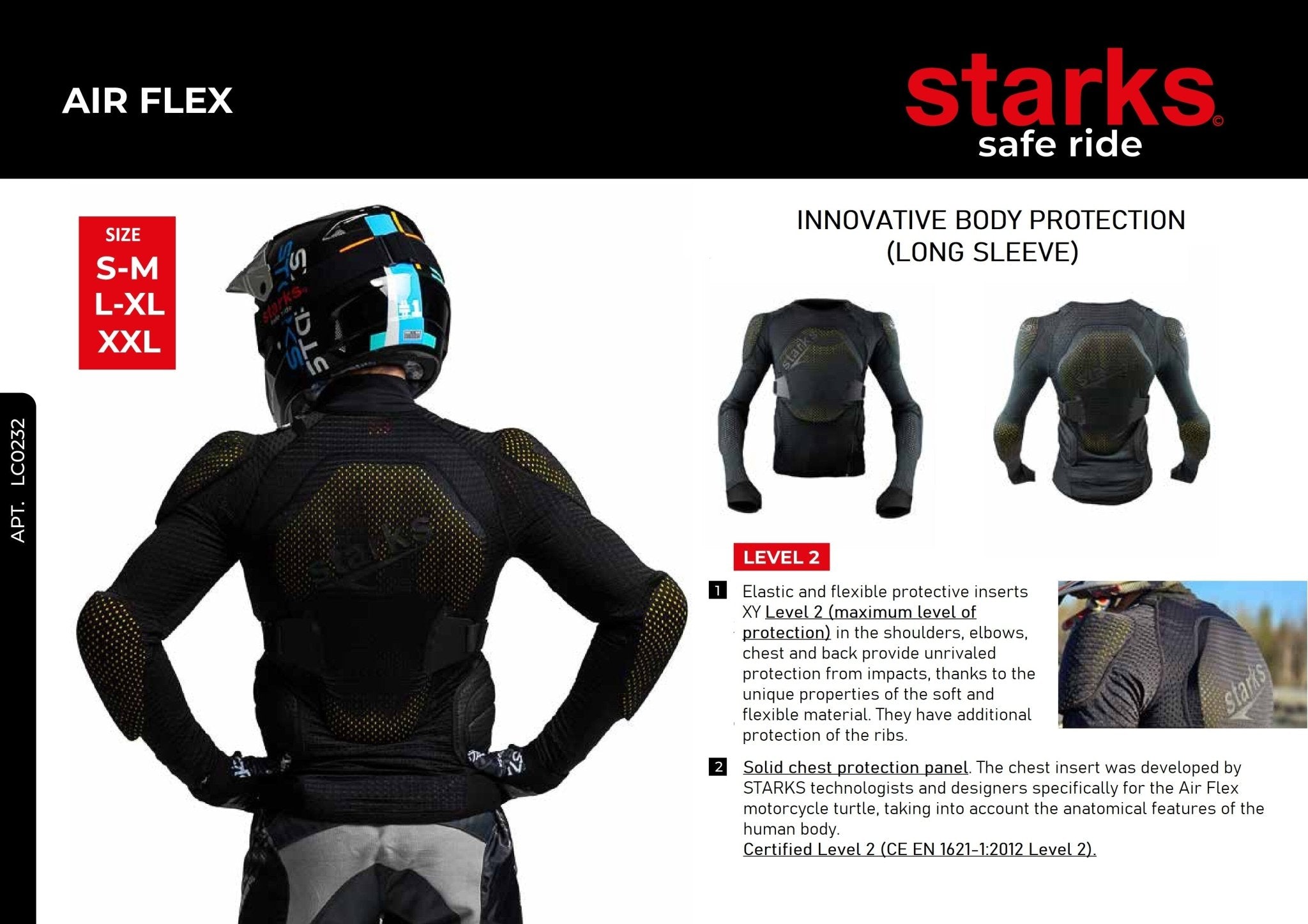 Motorcycle body protection Level 2 Air Flex shot sleeve | Motocross | Enduro | S-XXL