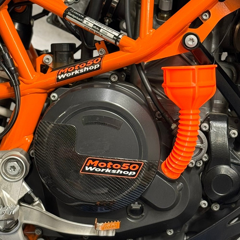 Embudo flexible roscado para cambio de aceite de motor para KTM/HQV/Gas Gas