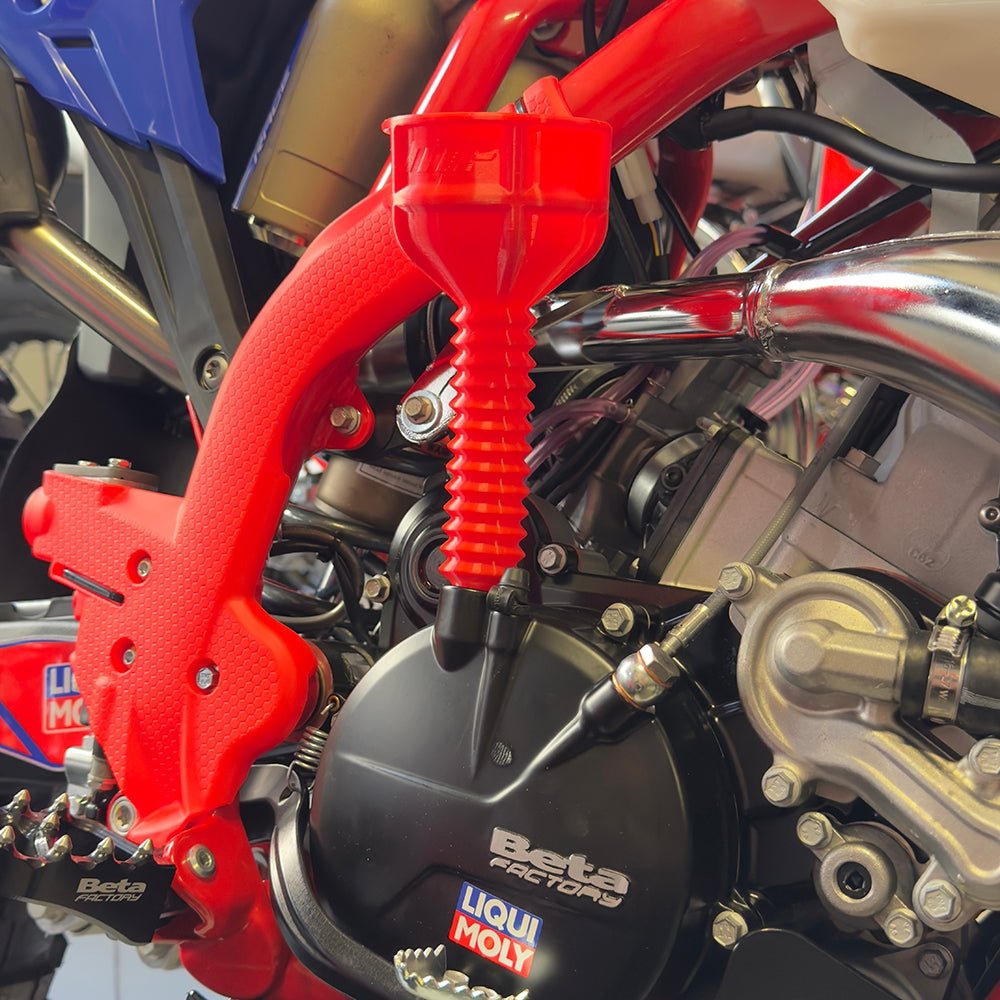Flexible Rapid-Fill Oil Funnel for BETA Motorcycles