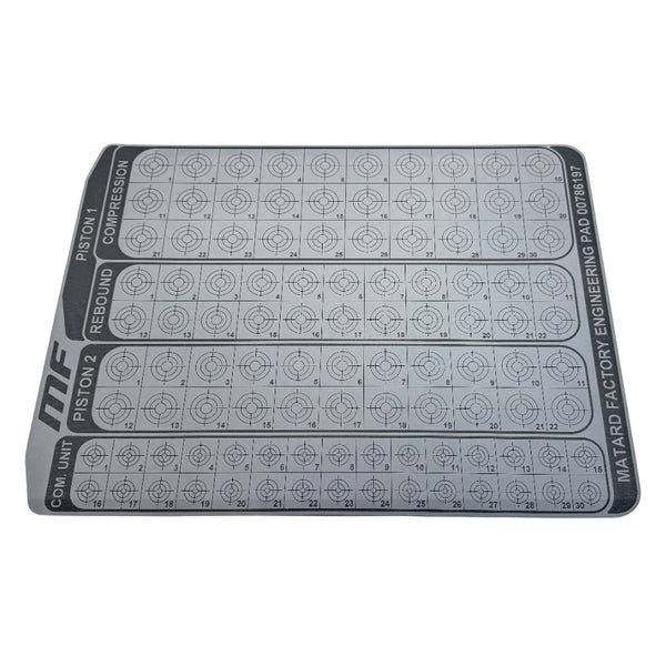 Professional Motorcycle Shock Revalve & Shim Organizer Mat