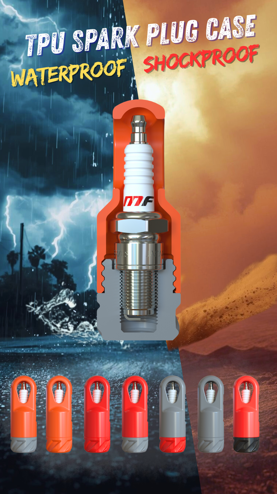 Shockproof TPU Spark Plug Case